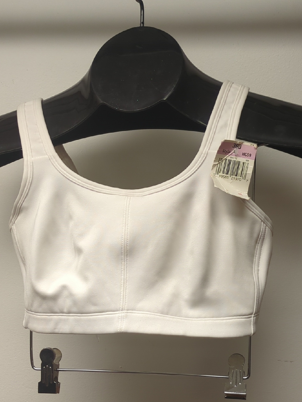 36D White Hanes HC59 Full Support Wireless Sports Bra Nwd
